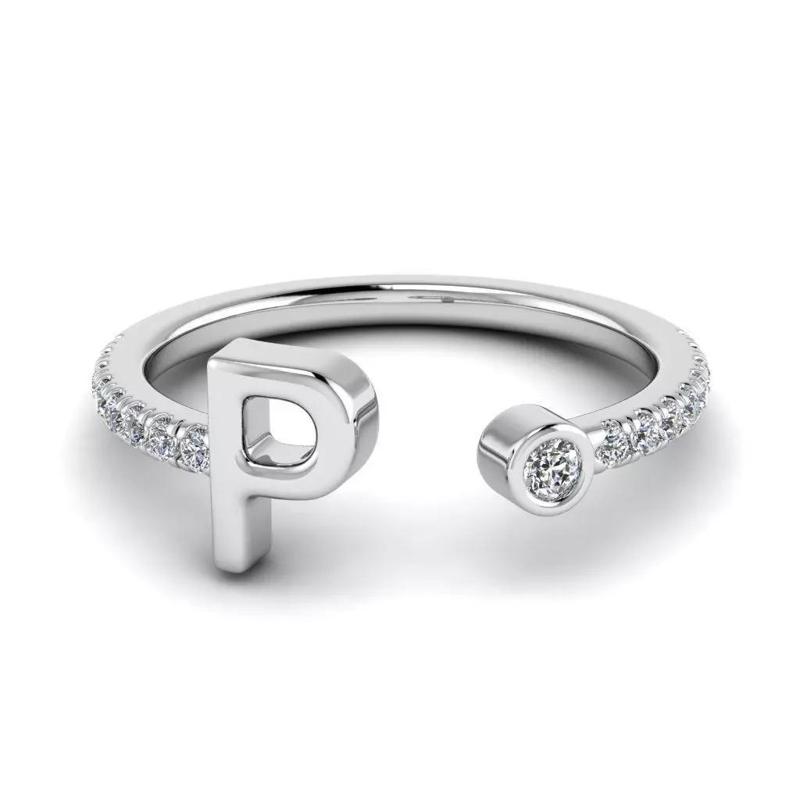 Jewelry alphabet ring P