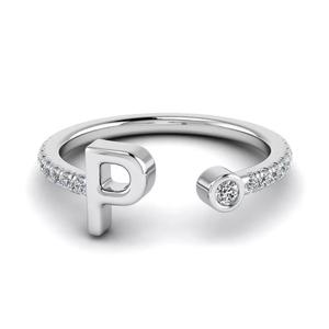 Jewelry alphabet ring P