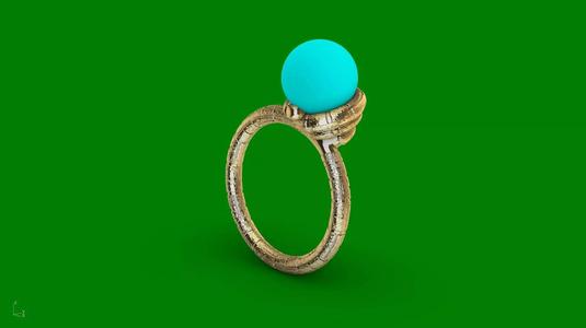 Ice-cream cone Pearl ring stl verified