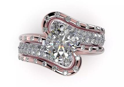 Bridal Set Ring Diamond Ring All Set CAD Design-PI0003-SBS