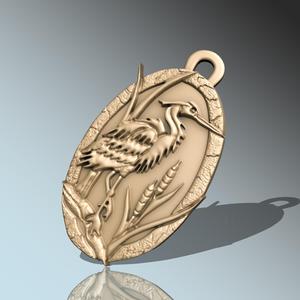 Egret bird Pendant M01