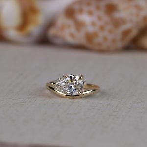 Sleek Pear-Cut Solitaire Ring 3D Model