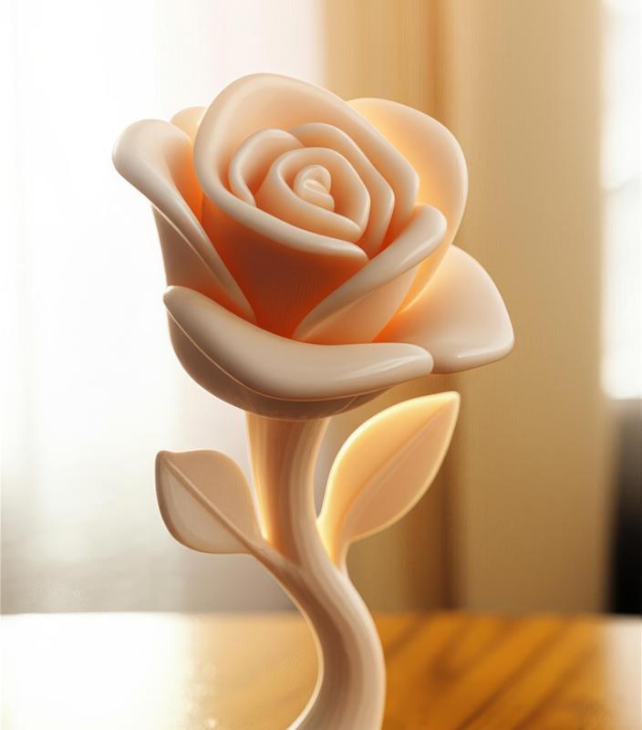 Minimalist Sculptural Rose Decor Modern Design Figure