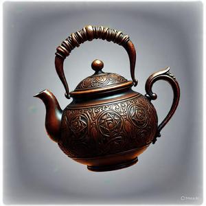 teapot with antique teapot holder