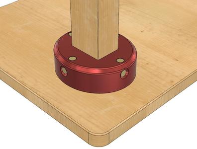 Beam Format 45mm x 60mm Table Base Connector in .step and .stl format