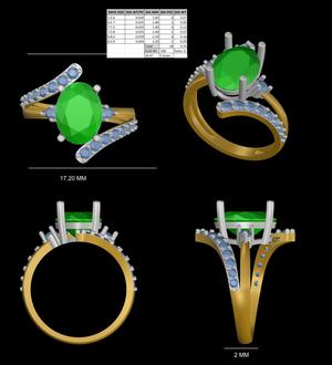 collor stone with diamond ring