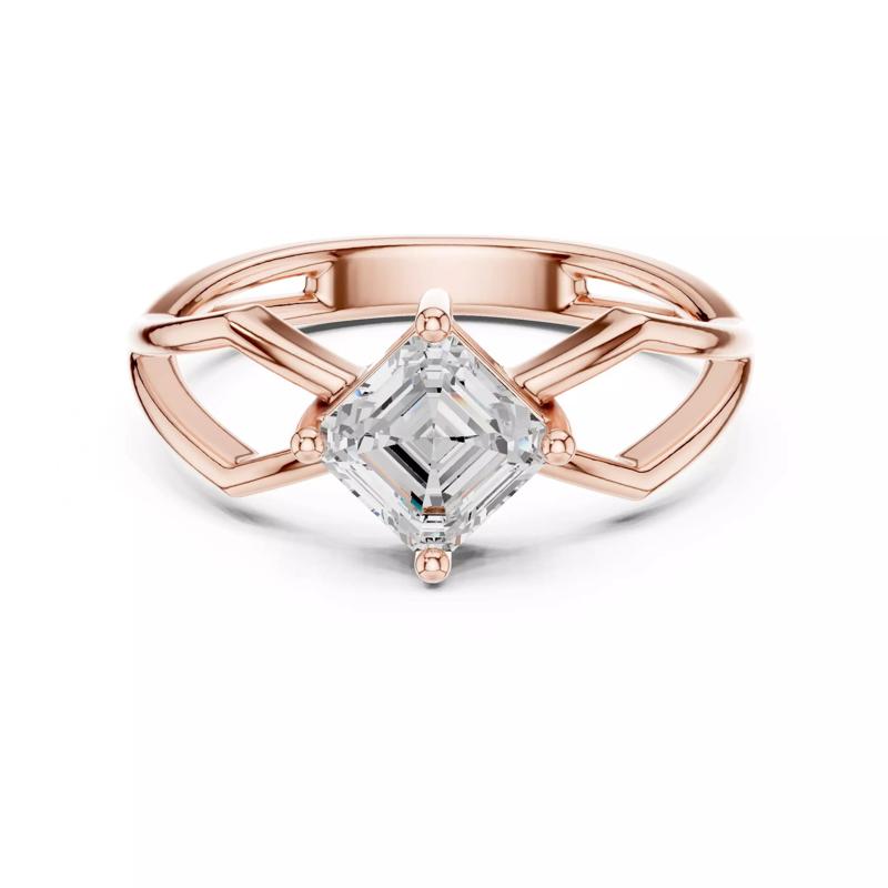 Solitaire Asscher Diamond Engagement Ring 3DM STL Video
