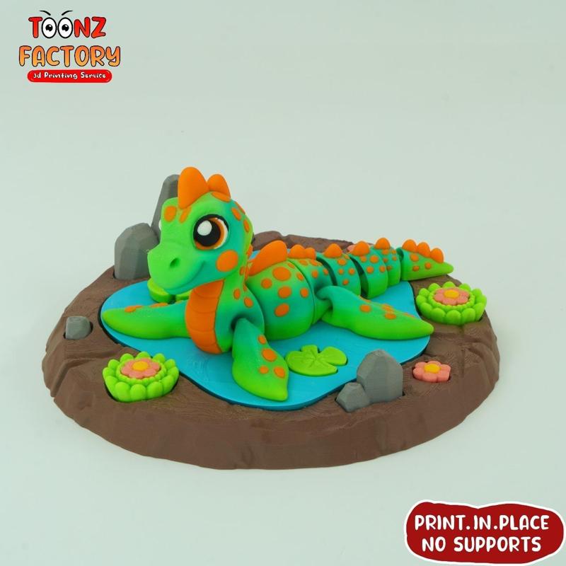 Print In Place Cute Flexi Loch Ness Monster