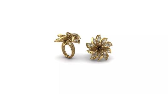 Sharp Flower Electro-Fusion Fashion Ring