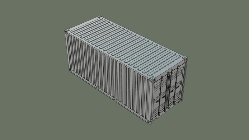 Container 20 Fuß Spur 0 (Maßstab 1:45)