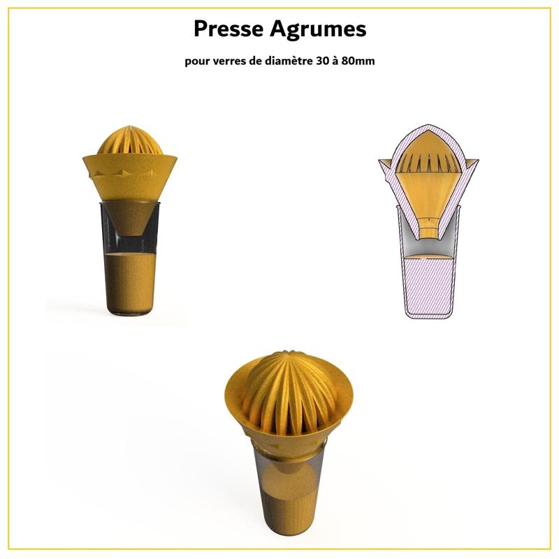 Citrus fruit press for glasses D30-80mm