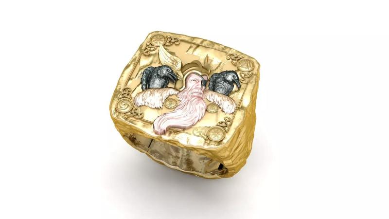 Ring Odin Hugin Munin Viking God jewelry