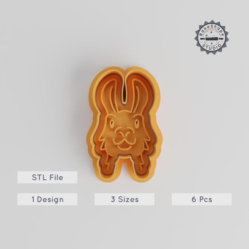 Llama Shape Cutter & Stamp Set, Cookie & Fondant Design, Animal Theme, 3 Sizes, 6 Pieces