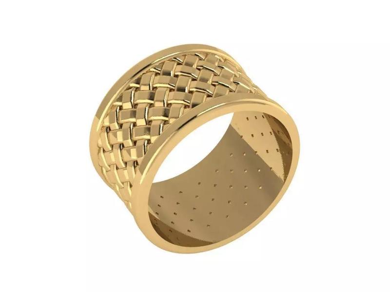 Ring067 gold - plated woven ring
