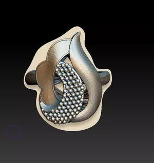 ring70 silver ring with beads