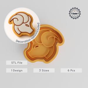 Capricorn Cookie Cutter & Stamp, Zodiac Goat Design, Astrology Symbol Set, 3 Sizes, Ideal for Cookies & Fondant, Mythical Shape