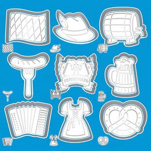 Oktoberfest cookie cutters - traditional festival set / bundle - 9 pieces