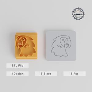 Parrot Stamp Tile, 5 Sizes Set, Tropical Bird, Clay & Fondant Use, Exotic Animal Motif Collection