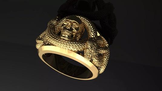 Ring with skull and snakes