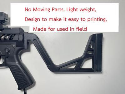 VISOR STOCK Rigid Joint for MTW (Airsoft), easy print (No moving part)