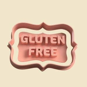 gluten free cookie cutter stamp - 3d model - stl file
