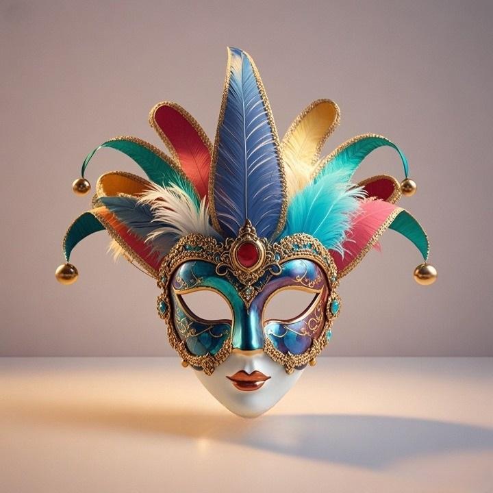 2346 Venetian Carnival Mask Color 3D Model, magic, dragon, serpent, mask, gnome, gorgon, venetian carnival, wild, fox, monster, cat, fair, witch, werewolf, horror, beast, snake, troll, skeleton dance