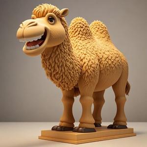2328 Laughing Camel 3D Printed Full-Figure Statue, pug, dachshund, poodle, cat, monkey, camel, beagle, crocodile, lion, fox, bull terrier, pomeranian, galgo, wolf, doberman pinscher, newfoundland, elephant, donkey, german shepherd