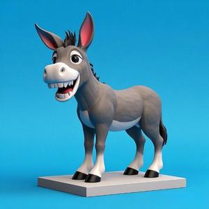 2329 Laughing Donkey 3D Printed Full-Figure Statue, pug, dachshund, poodle, cat, monkey, camel, beagle, crocodile, lion, fox, bull terrier, pomeranian, galgo, wolf, doberman pinscher, newfoundland, elephant, donkey, german shepherd