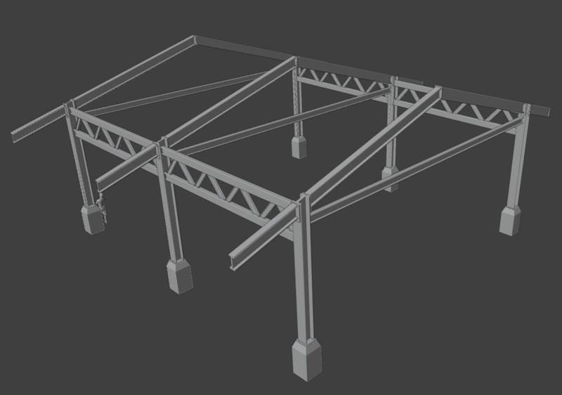 ROOF TRUSSES DIORAMA SCALE 1/64