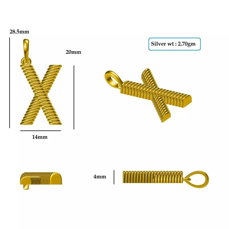 X Pendant gold - plated letter