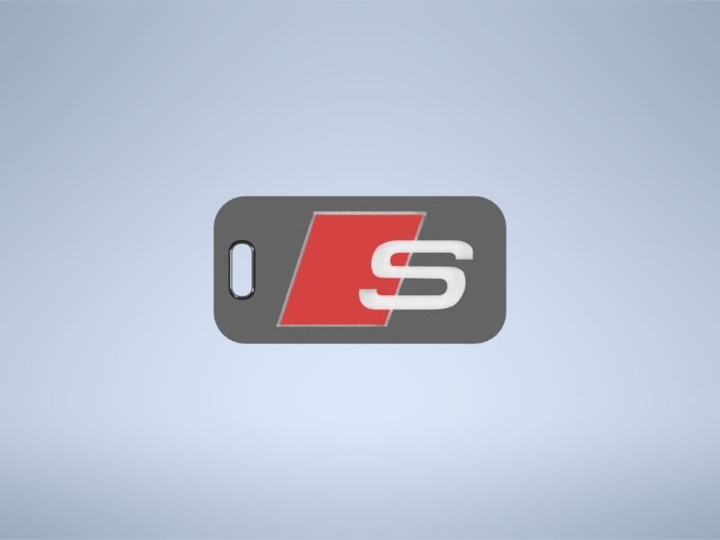 Audi S logo emblem keychain keyring