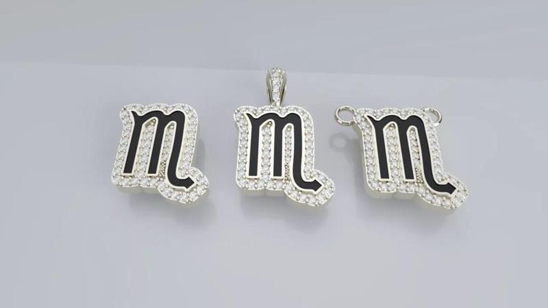 Zodiac Sign Pendant v3 - Enamel - Scorpio