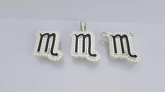 Zodiac Sign Pendant v3 - Enamel - Scorpio