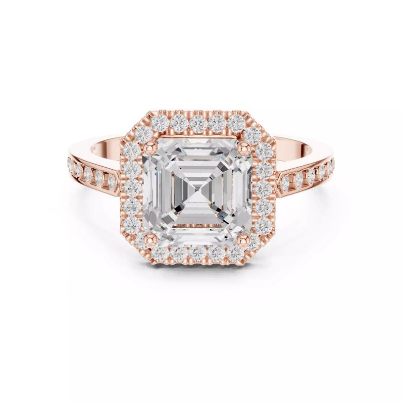 2Ct Asscher Cut Diamond Engagement Wedding Ring 3DM STL Video