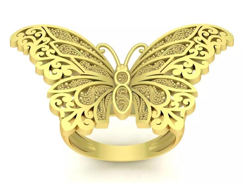 Elegant Butterfly Ring 3D Model for Women Jewelry 3531