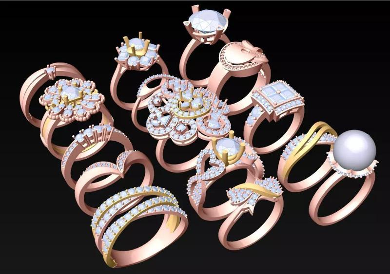15  Womens Ring - Collection 3d Ring Jewellery Models bulk- AW26