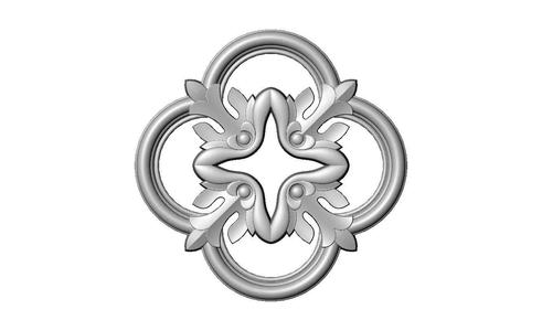 Gothic clover frame floral motif rosette relief ornament