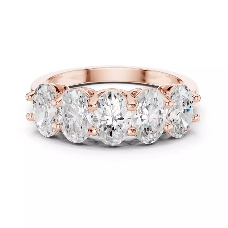 6x4mm Oval Cut Five Stone Engagement Wedding Band 3DM STL Video