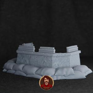 Concrete Sandbag Wood Bunker