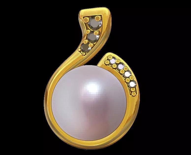 Half Moon Diamond Pearl Studs