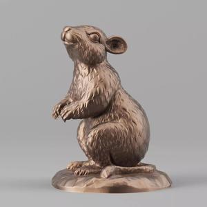 Mouse bronze statue of rodent