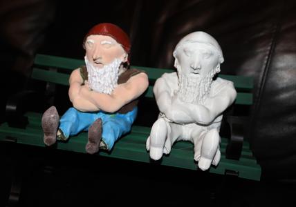 Garden gnome taking a nap