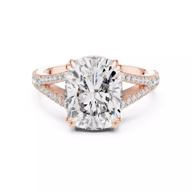 5Ct Long Cushion Split Shank Engagement Woman Ring 3DM STL Video