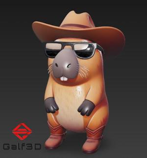Capibara Cowboy | 3D model chibi/funko style 🤠✨