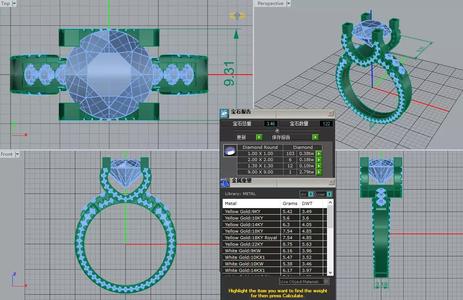 3DM Format Vintage round cut ring  art deco diamonds ring