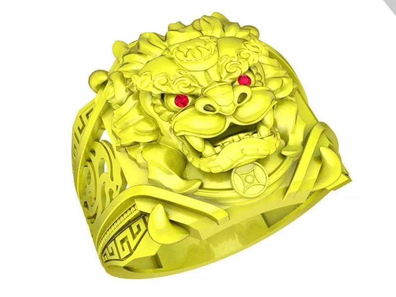 Fengshui Diamond Dragon Ring 3D Model A7375