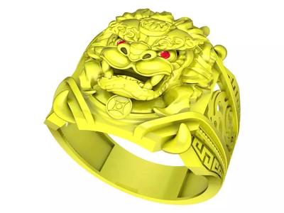 Chinese Unicorn Men Ring 7624A