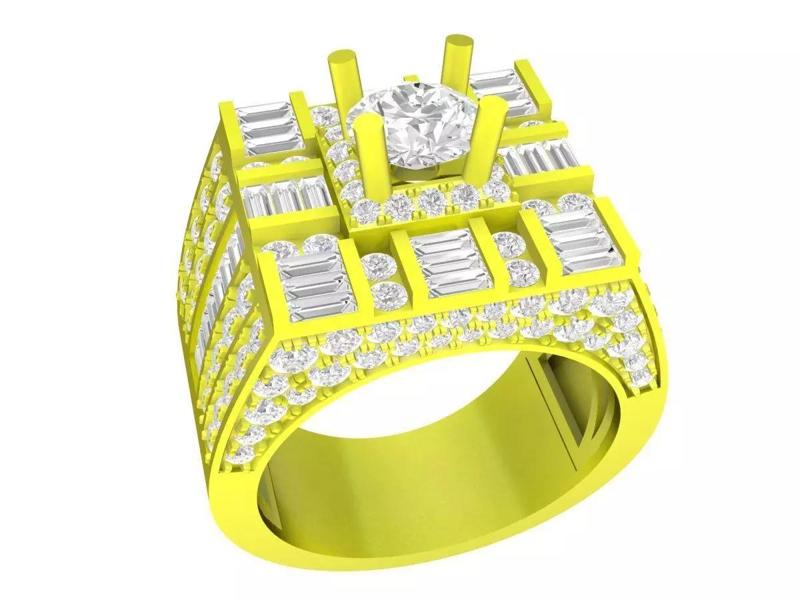 7666 korean style diamond fashion men ring