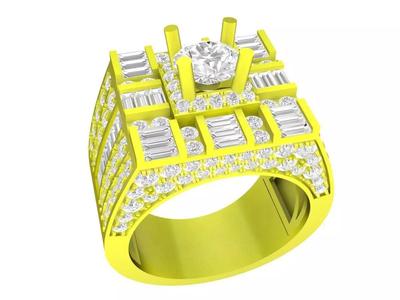 7666 korean style diamond fashion men ring