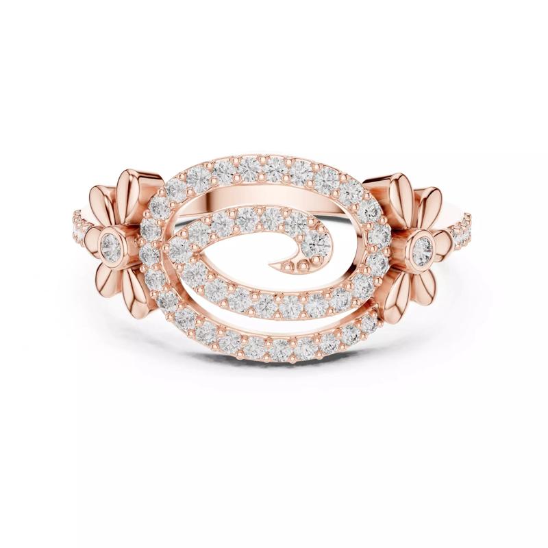 Round Cut Diamond Floral Engagement Wedding Ring 3DM STL Video